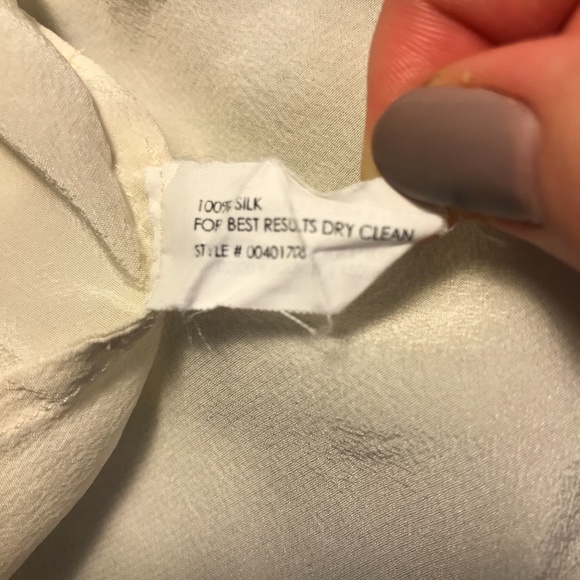 CLUB MONACO Cream/Floral Silk T-shirt Blouse XS - Picture 7 of 8